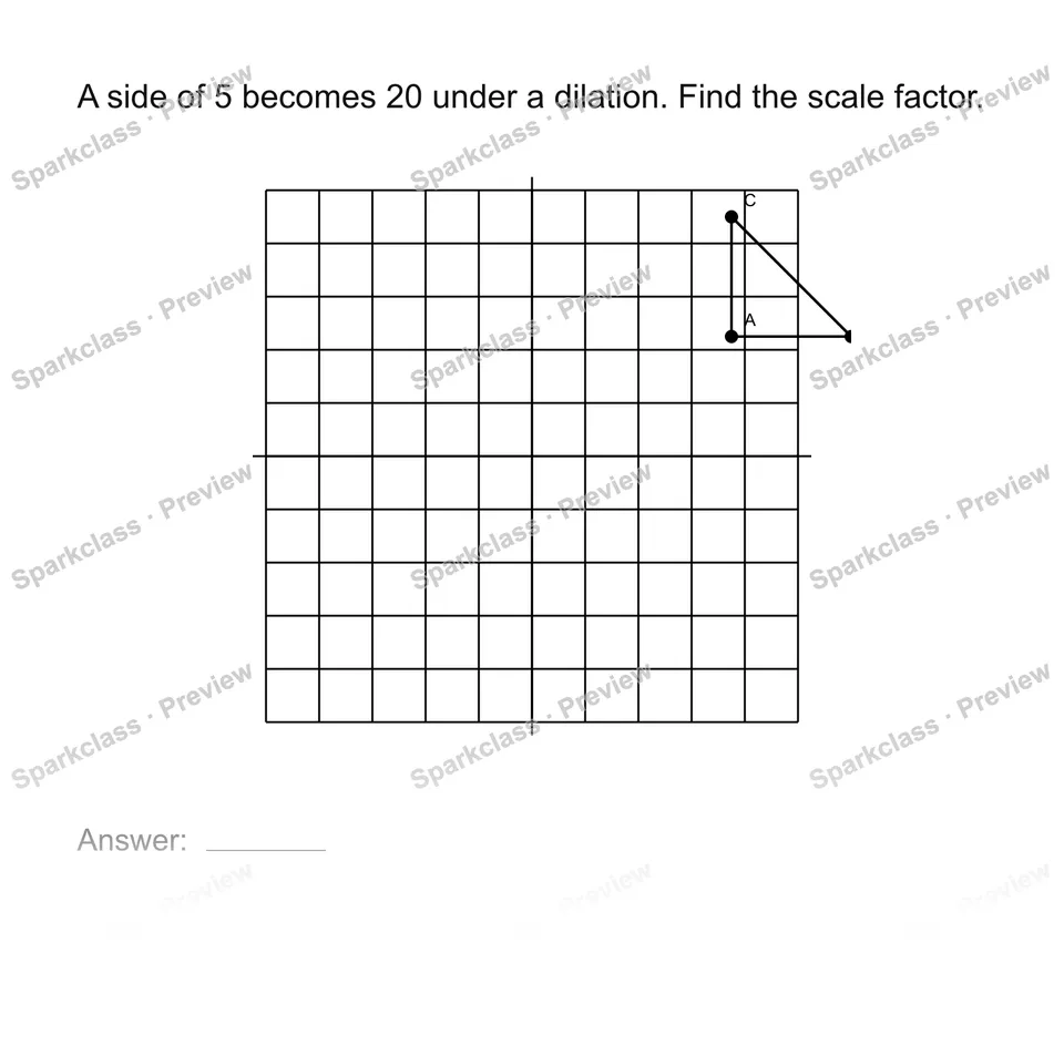 Find a scale factor — Grade 8 problem preview