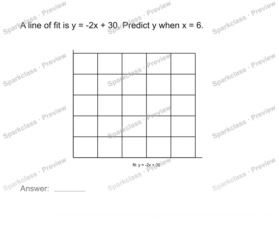 Use a line of fit to predict — Grade 8 problem preview