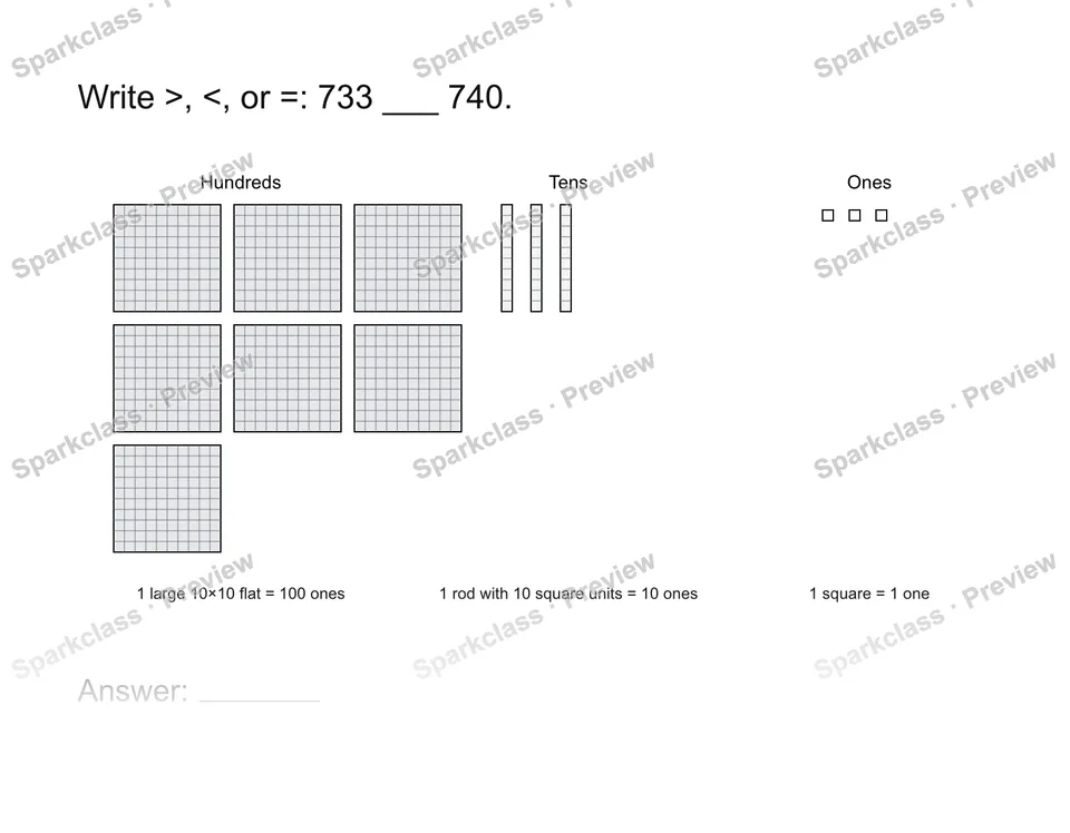 Compare numbers — Grade 2 problem preview