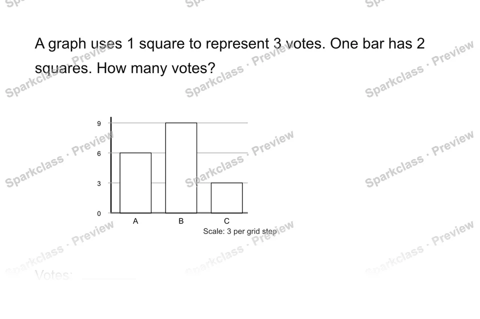Read a scaled graph — Grade 3 problem preview