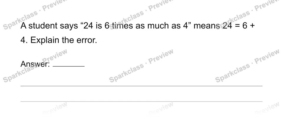 Check a comparison — Grade 4 problem preview
