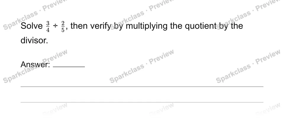 Compute and explain fraction division — Grade 6 problem preview