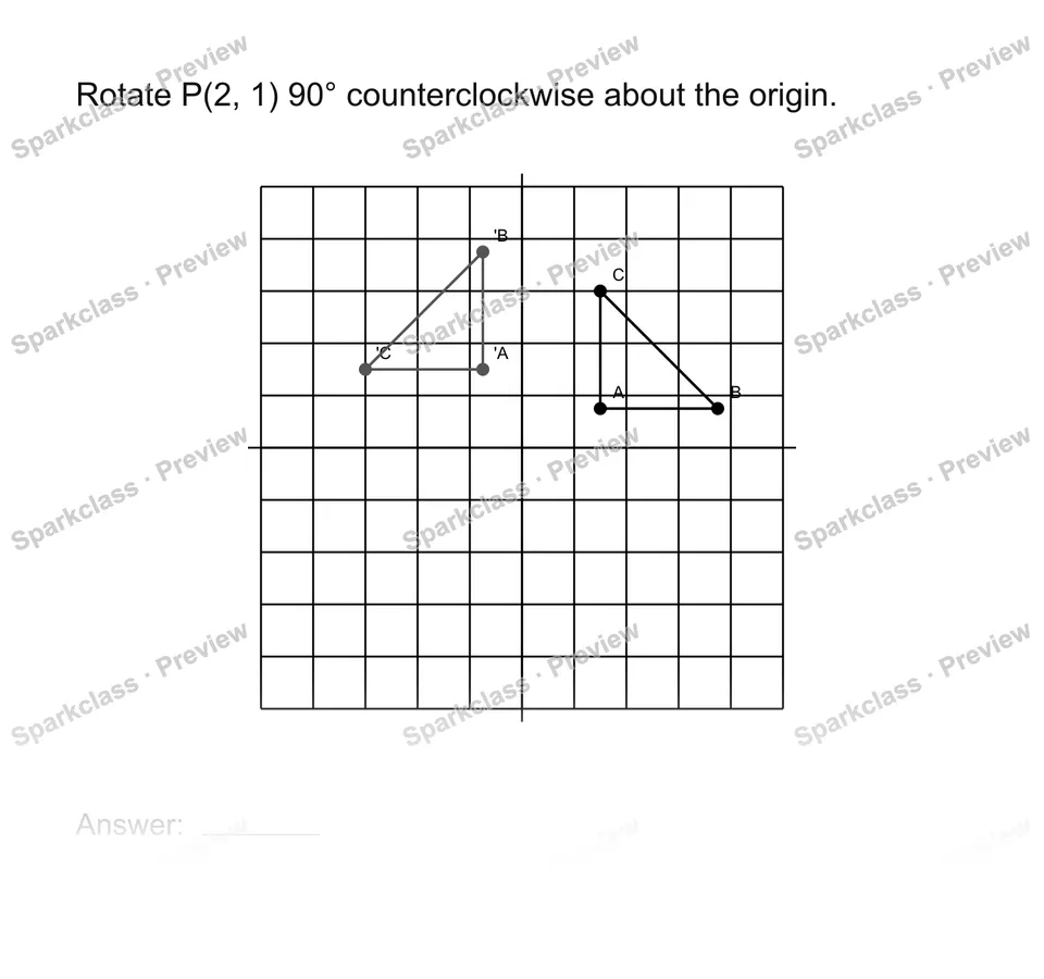 Rotate points — Grade 8 problem preview