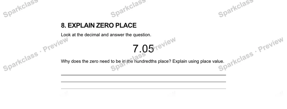 8.Explain zero place — Grade 5 problem preview