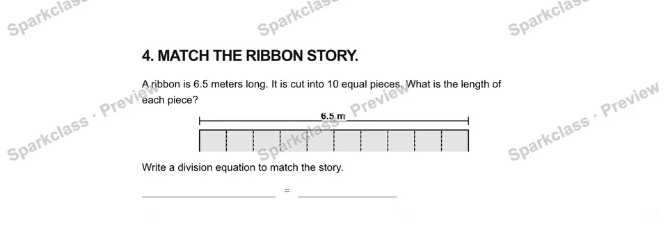 4Match the ribbon story. — Grade 5 problem preview