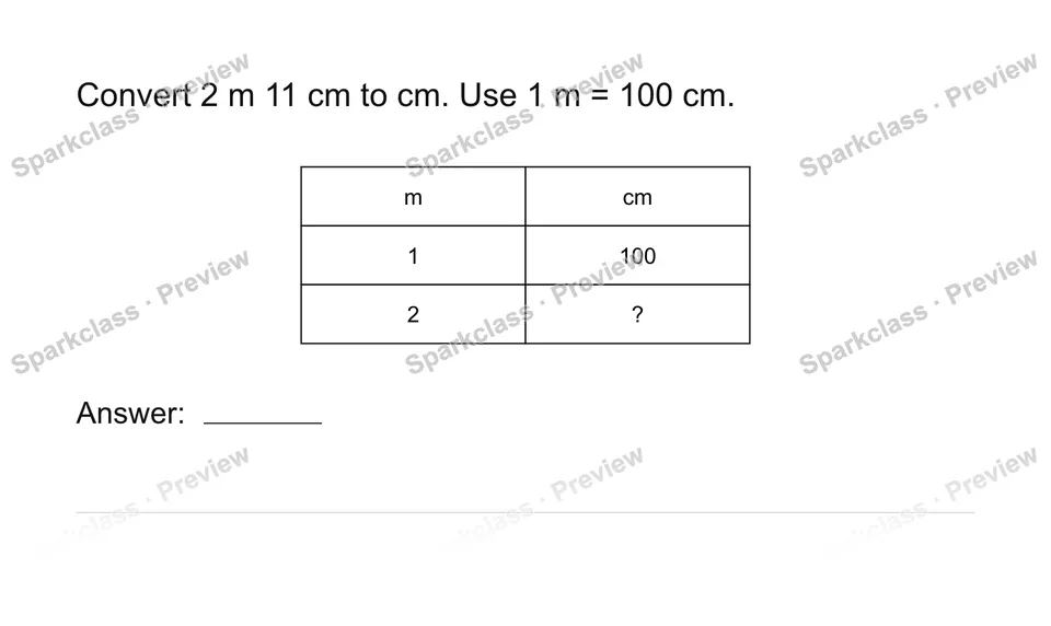 Convert measurement units — Grade 4 problem preview