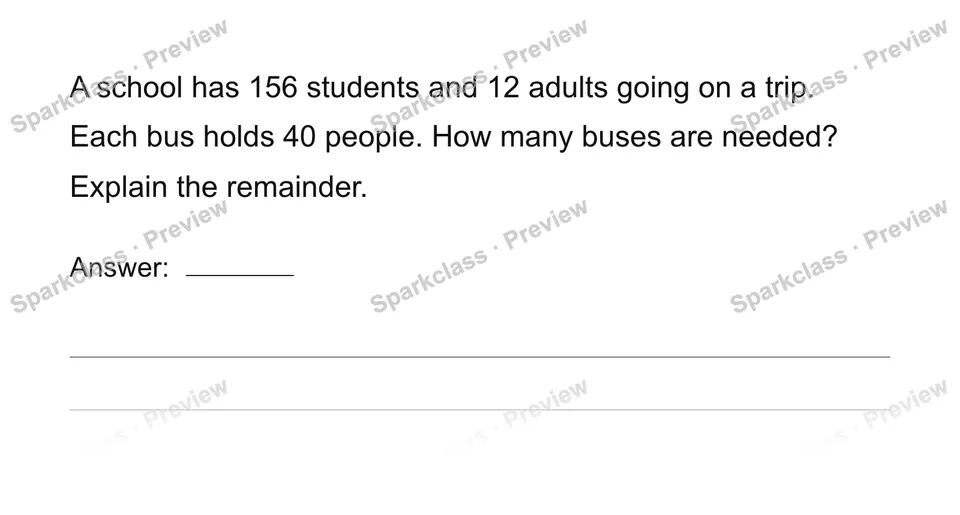 Solve a multi-step situation — Grade 4 problem preview