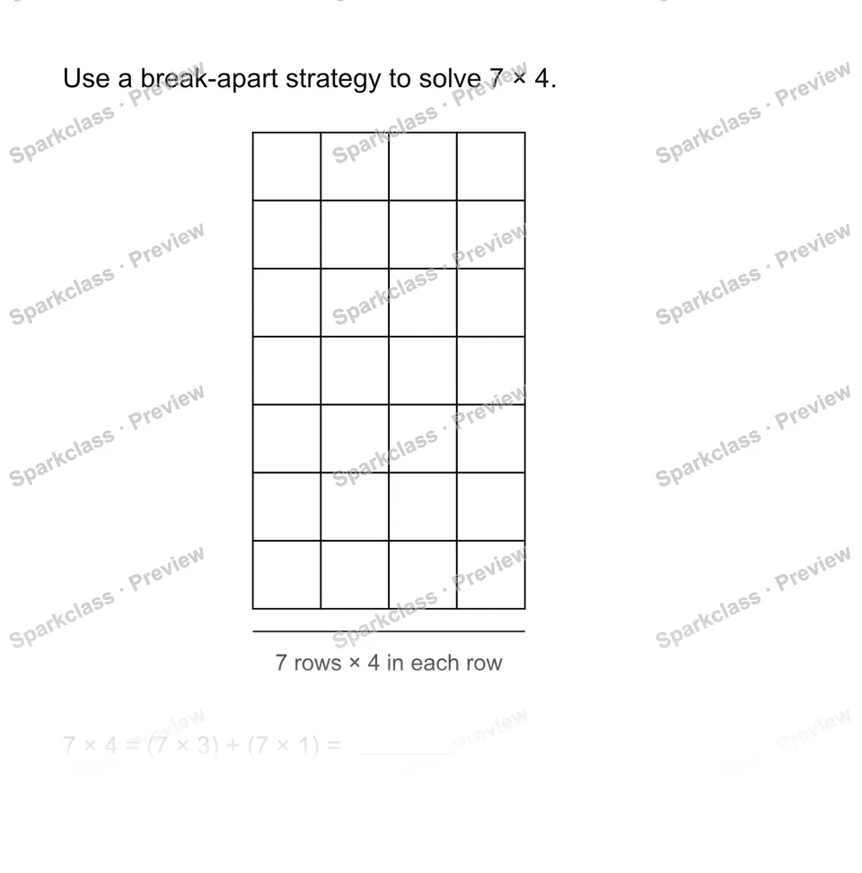 Use a break-apart strategy — Grade 3 problem preview