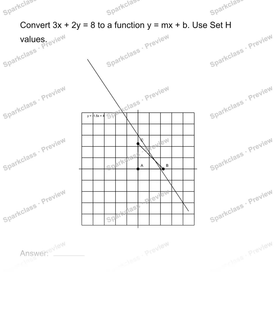 Connect equations and functions — Grade 8 problem preview