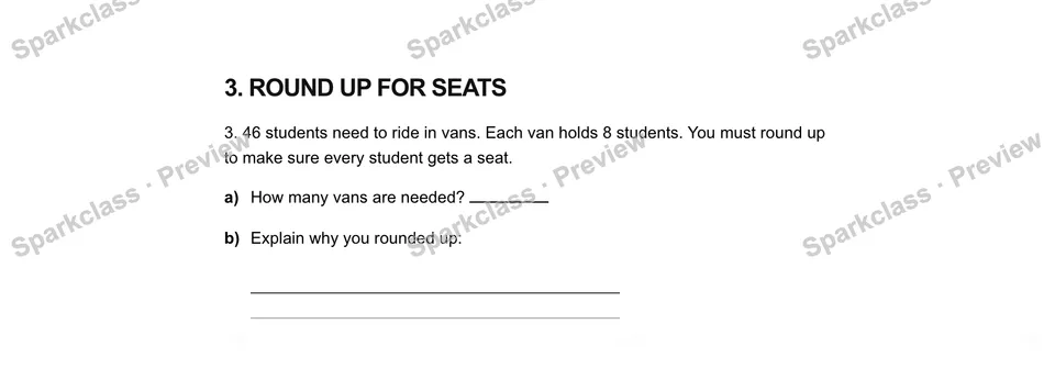 3Round up for seats — Grade 5 problem preview