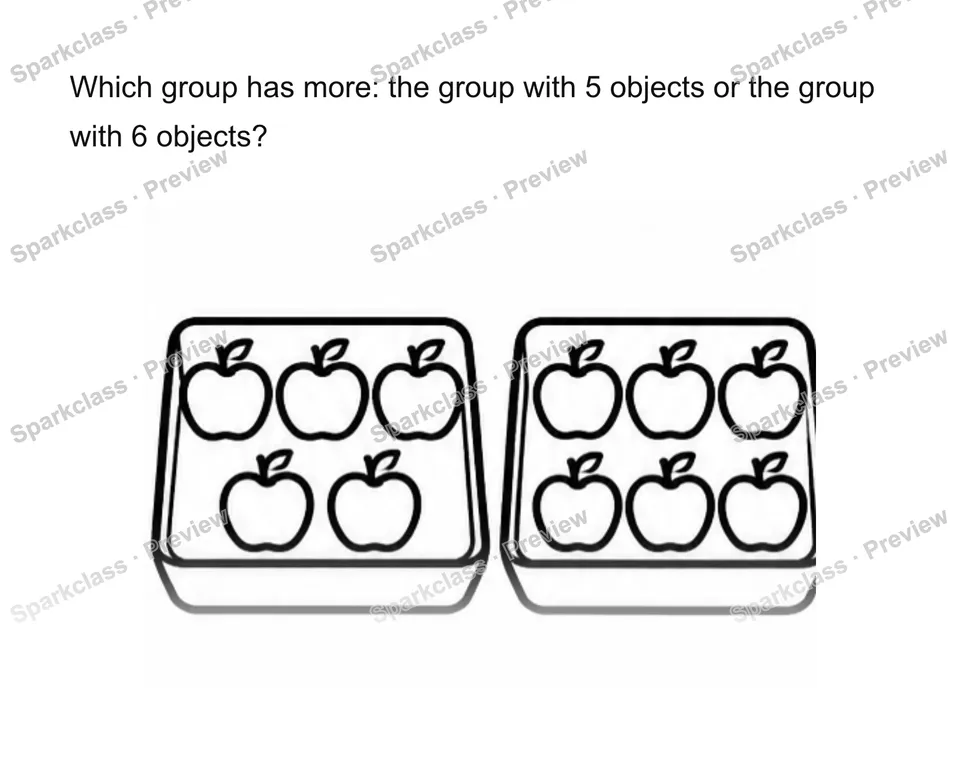 Compare groups more/fewer/same — Kindergarten problem preview