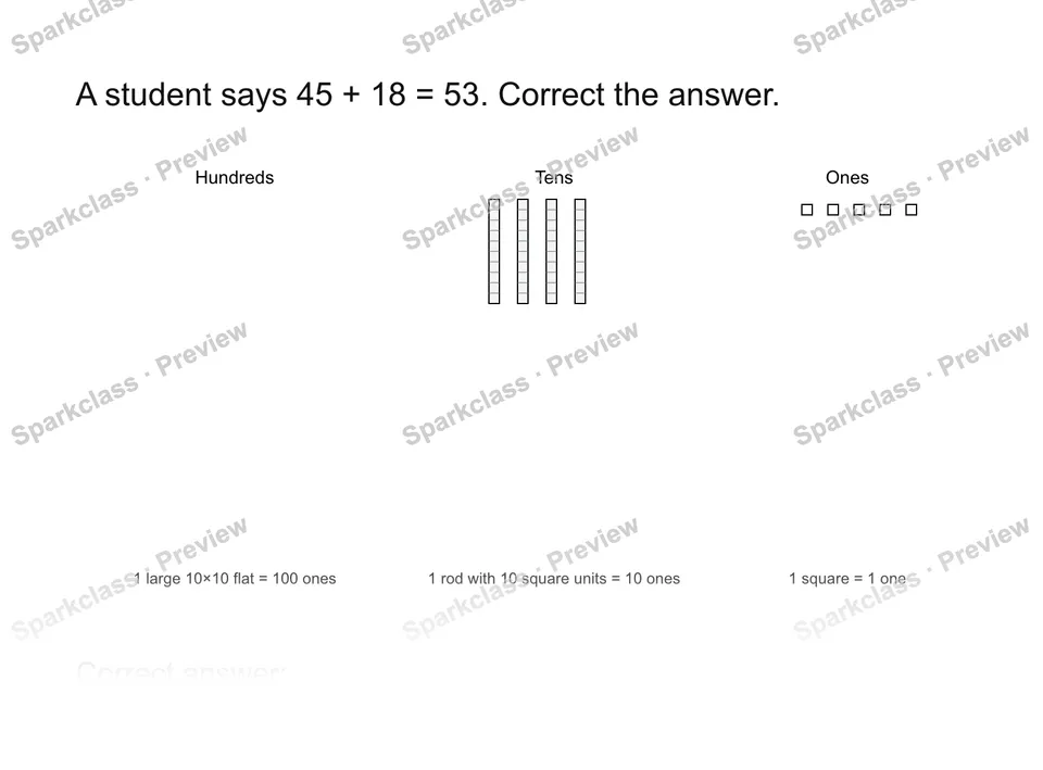 Check an answer — Grade 1 problem preview