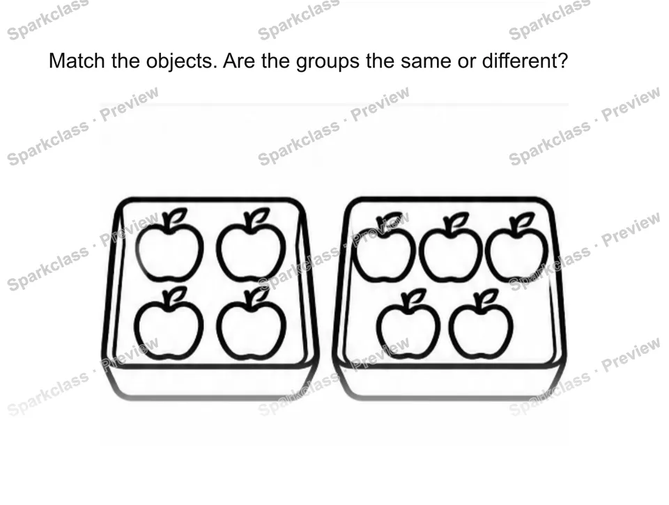 Use matching to justify comparison — Kindergarten problem preview