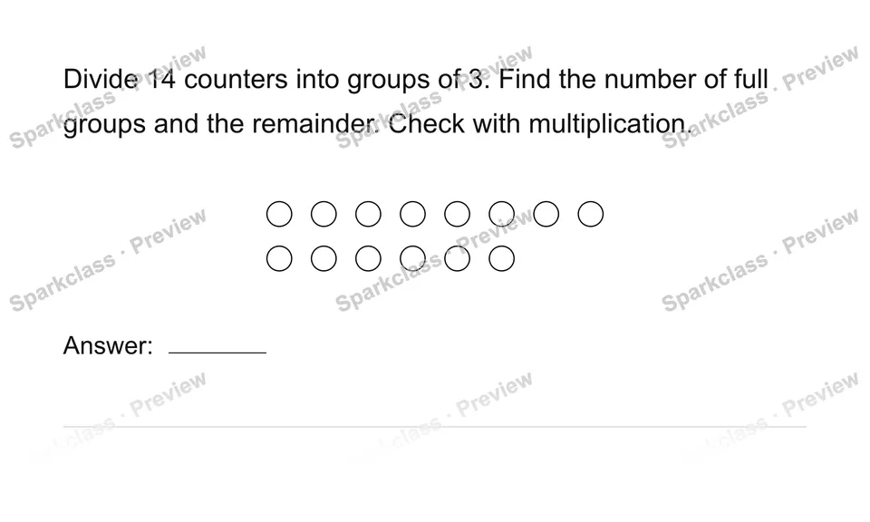 Divide with a remainder — Grade 4 problem preview