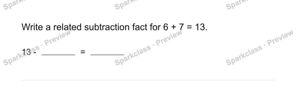 Related facts — Grade 1 problem preview