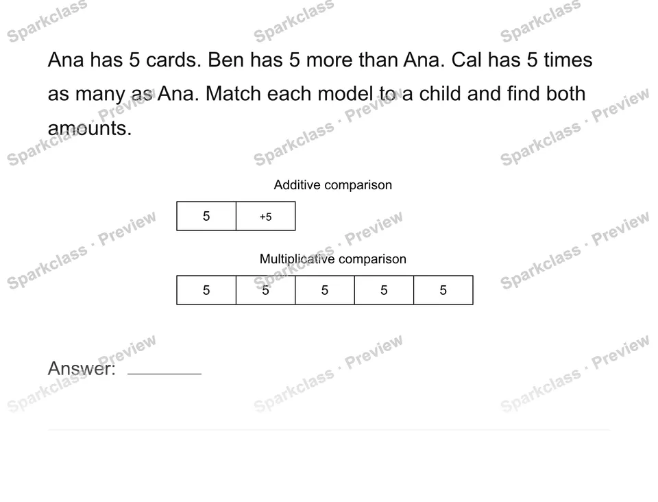 Distinguish more from times as many — Grade 4 problem preview