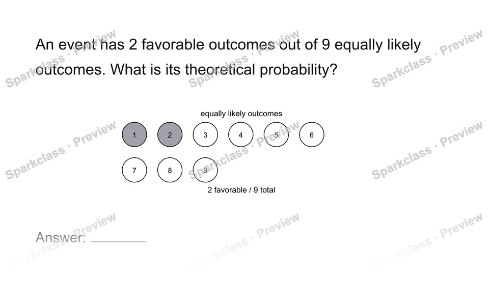 Find theoretical probability — Grade 7 problem preview