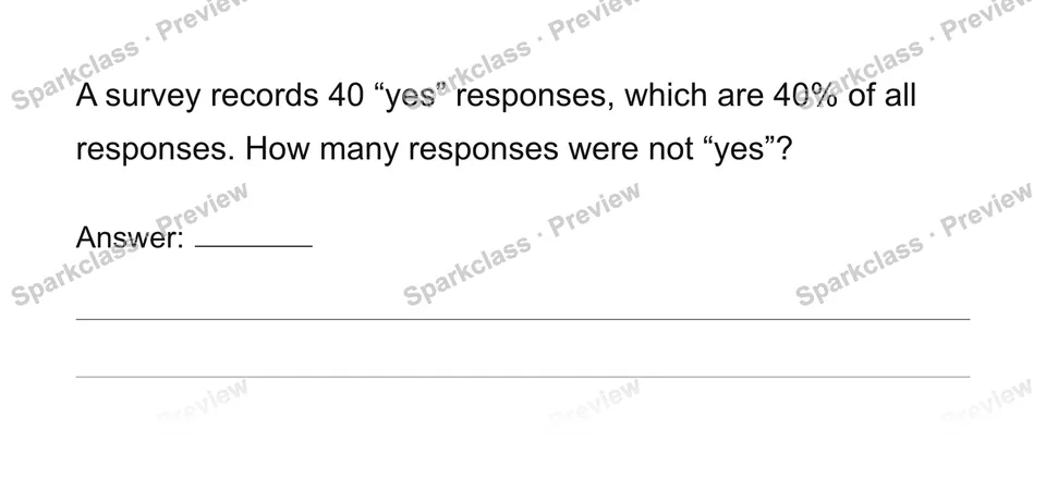 Find the whole from a percent — Grade 6 problem preview
