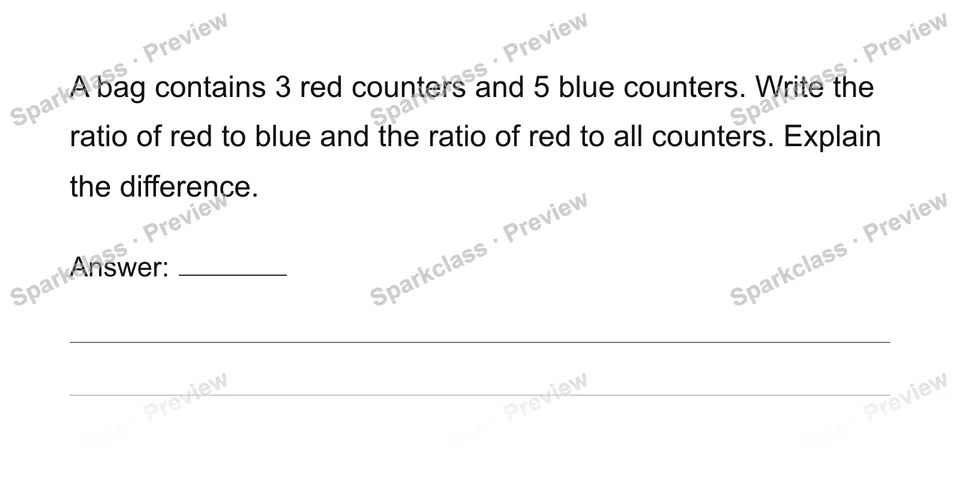Distinguish two ratios — Grade 6 problem preview