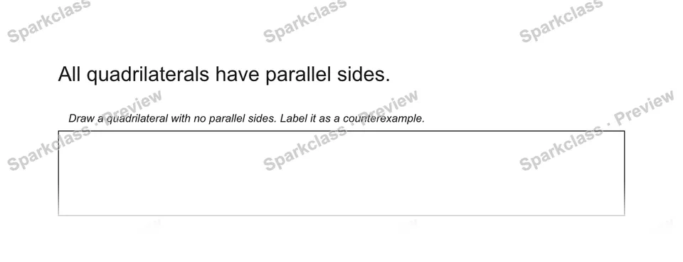 All quadrilaterals have parallel sides. — Grade 5 problem preview