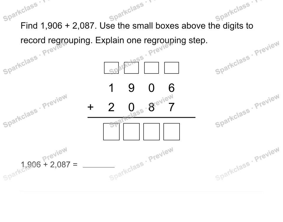 Add whole numbers — Grade 4 problem preview