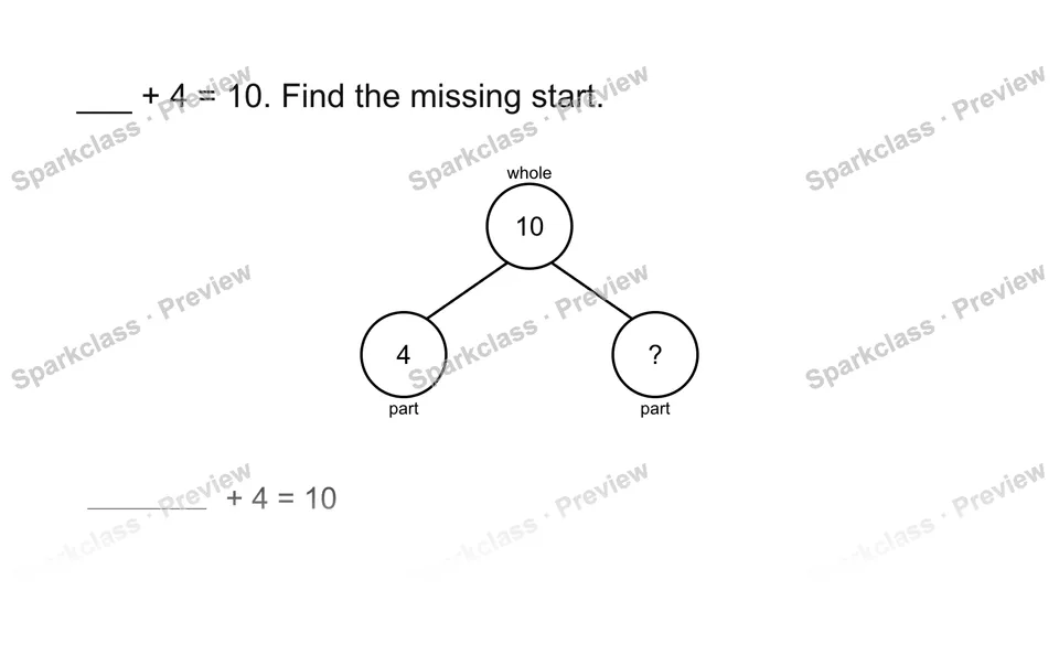 Unknown start — Grade 1 problem preview