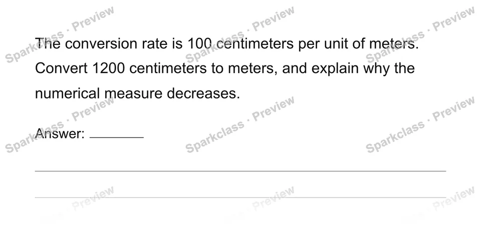 Convert measurement units with ratios — Grade 6 problem preview