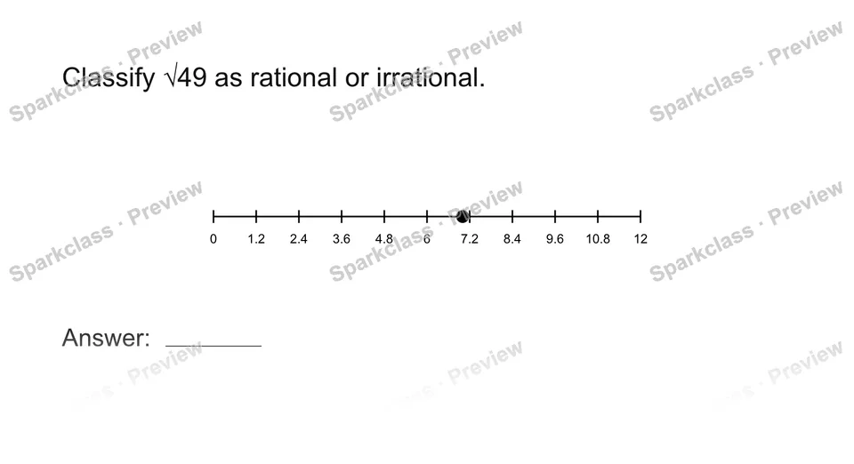 Classify rational and irrational numbers — Grade 8 problem preview