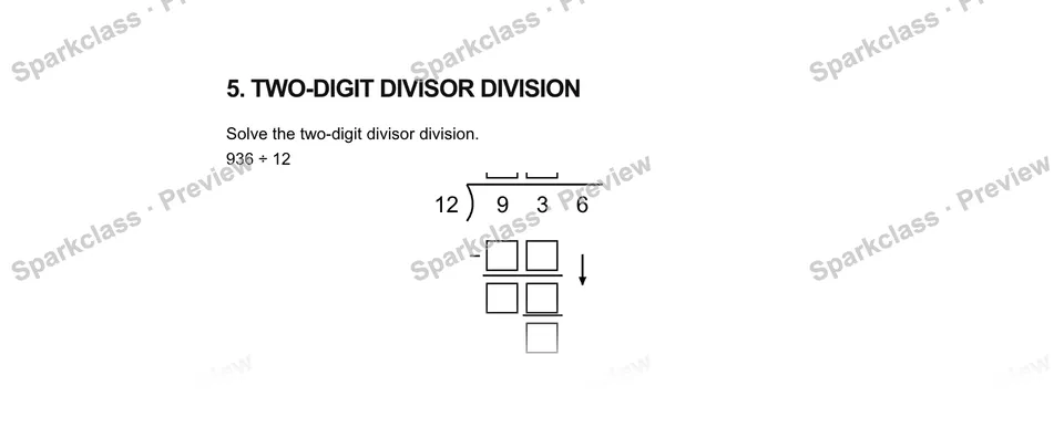 5Two-digit divisor division — Grade 5 problem preview