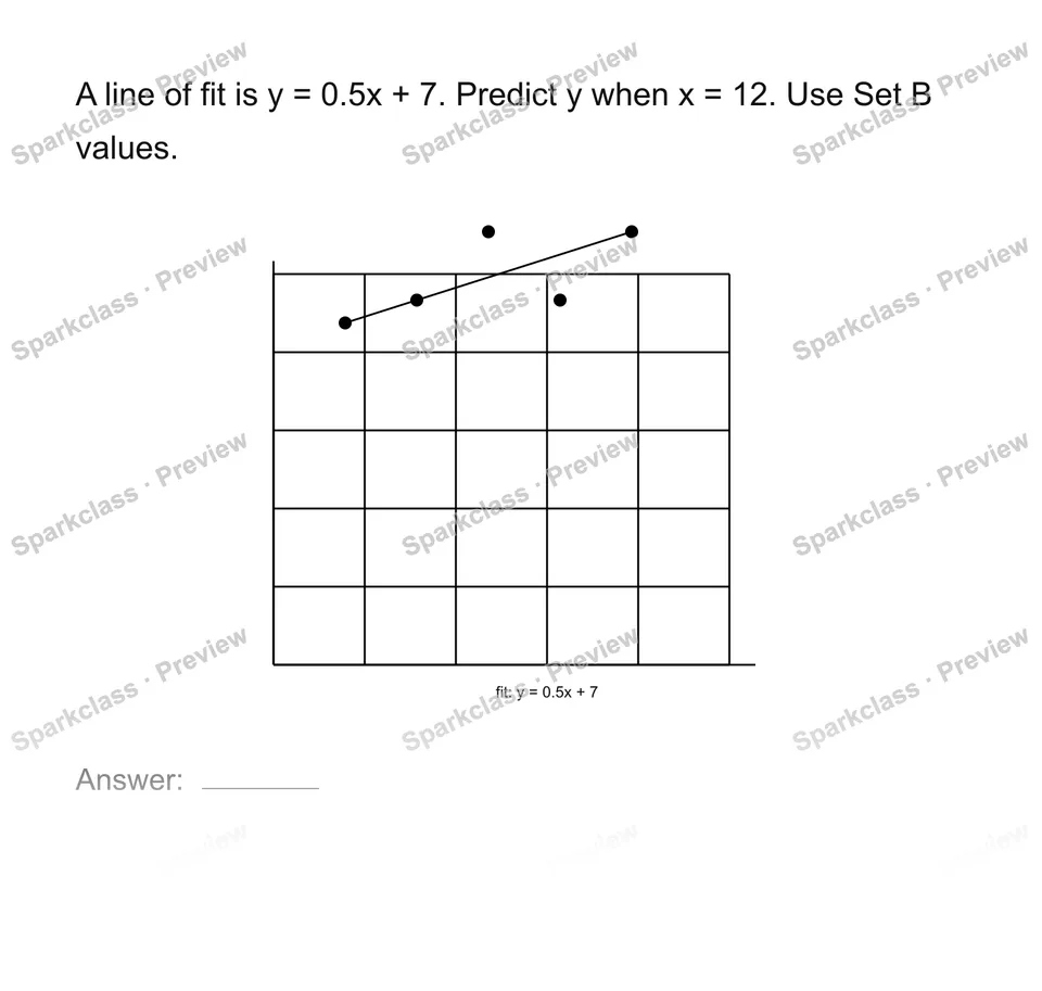 Use a line of fit to predict — Grade 8 problem preview
