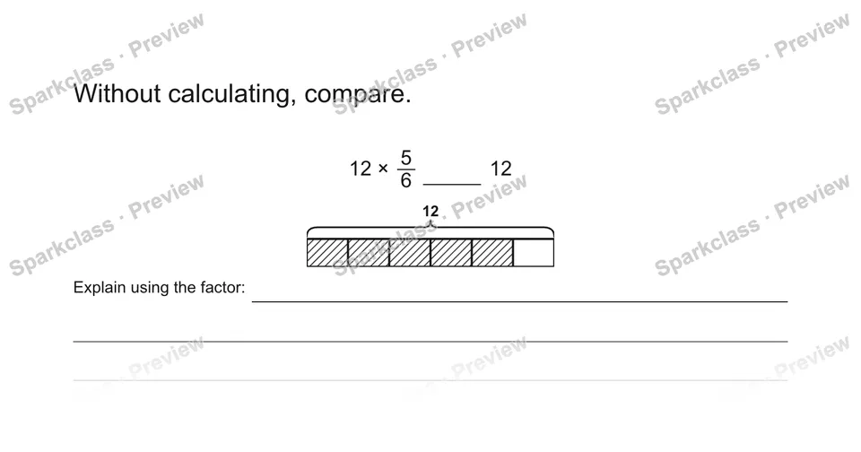 Without calculating, compare. — Grade 5 problem preview