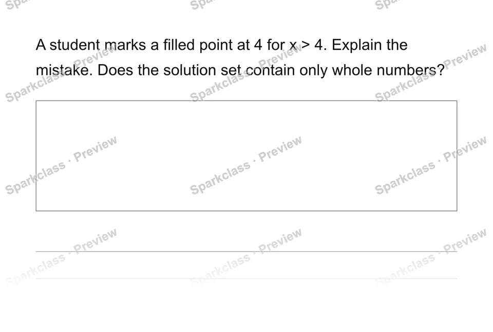 Represent constraints and inequality solution sets — Grade 6 problem preview