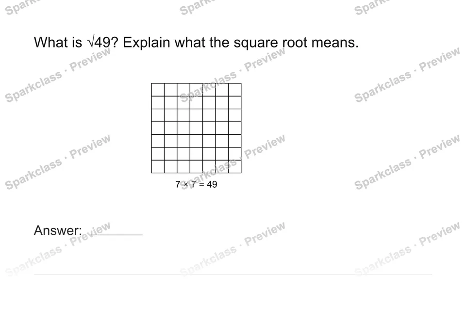 Interpret square roots — Grade 8 problem preview