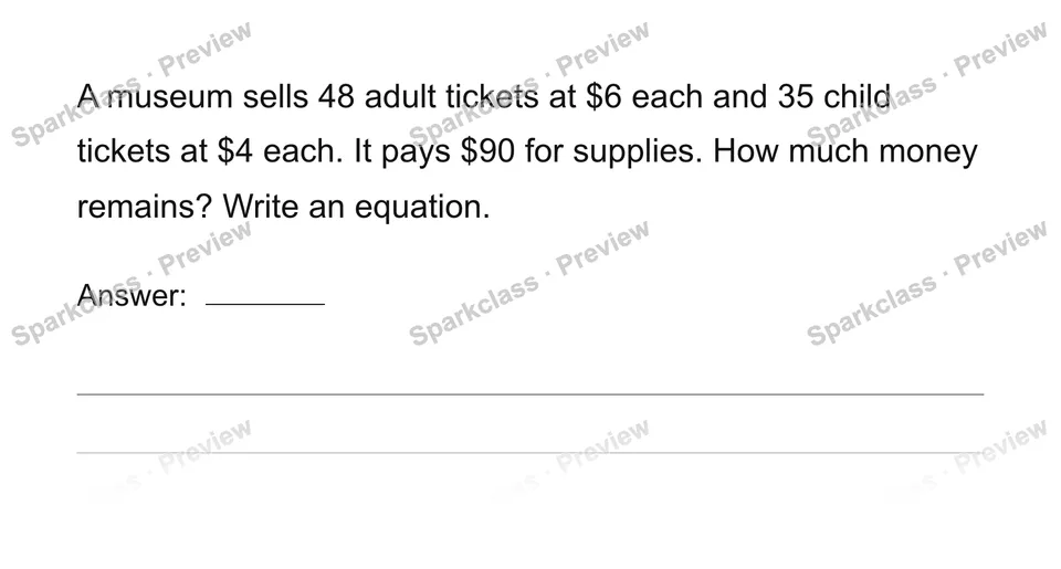 Solve a multi-step situation — Grade 4 problem preview