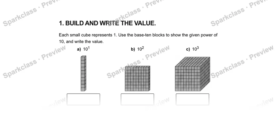 1. Build and write the value. — Grade 5 problem preview