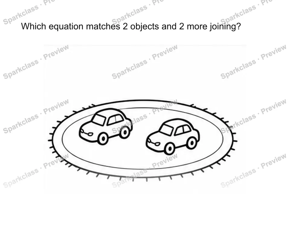 Connect story, model, and equation — Kindergarten problem preview