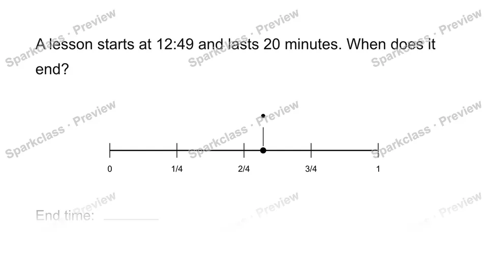 Find elapsed time — Grade 3 problem preview