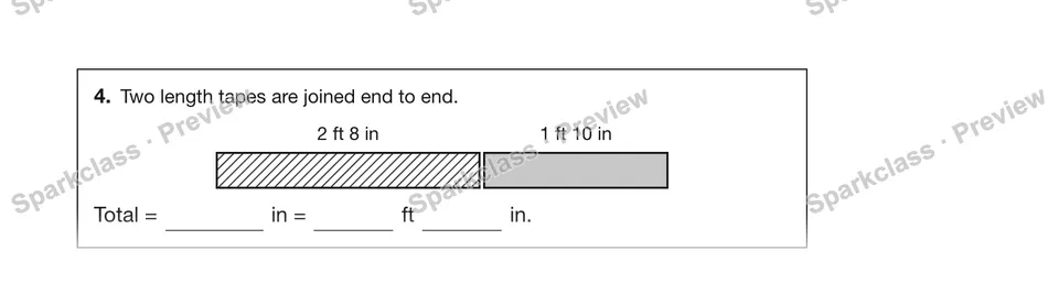 4.Two length tapes are joined end to end. — Grade 5 problem preview