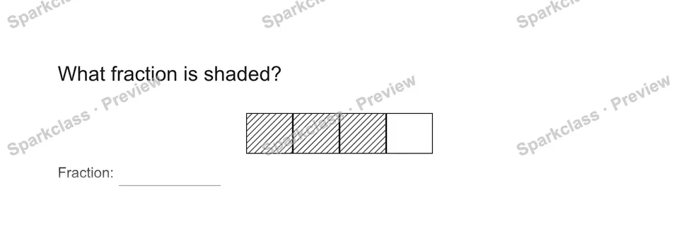 What fraction is shaded? — Grade 5 problem preview
