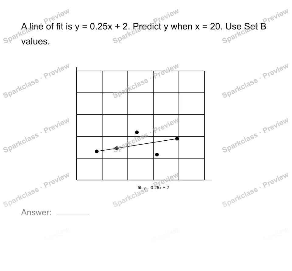 Use a line of fit to predict — Grade 8 problem preview