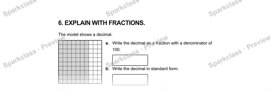 6Explain with fractions. — Grade 5 problem preview