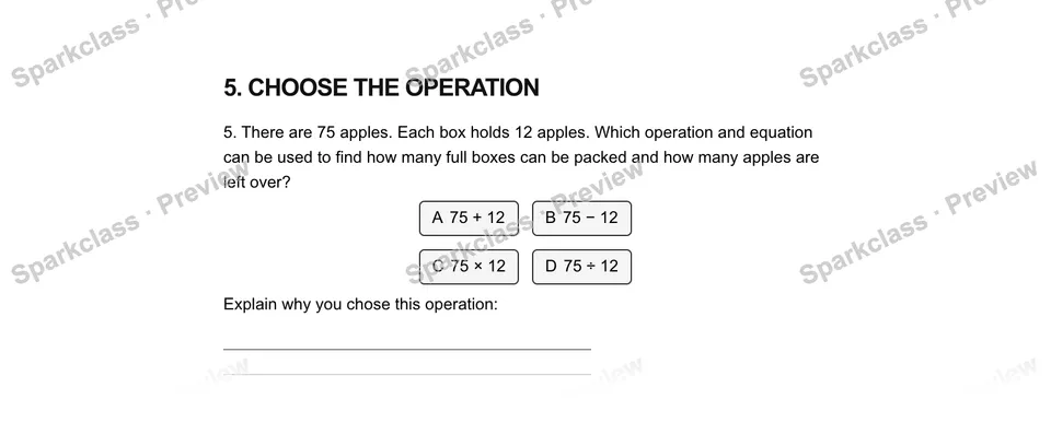 5Choose the operation — Grade 5 problem preview