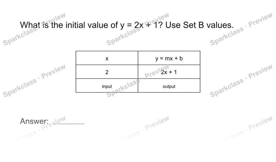 Interpret an initial value — Grade 8 problem preview