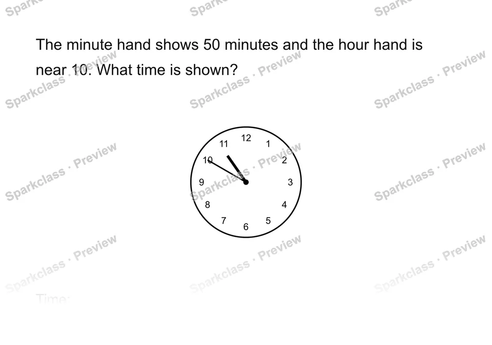 Read time to the minute — Grade 3 problem preview