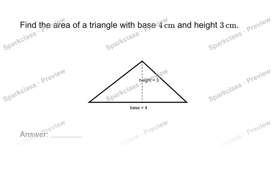 Find triangle area — Grade 7 problem preview
