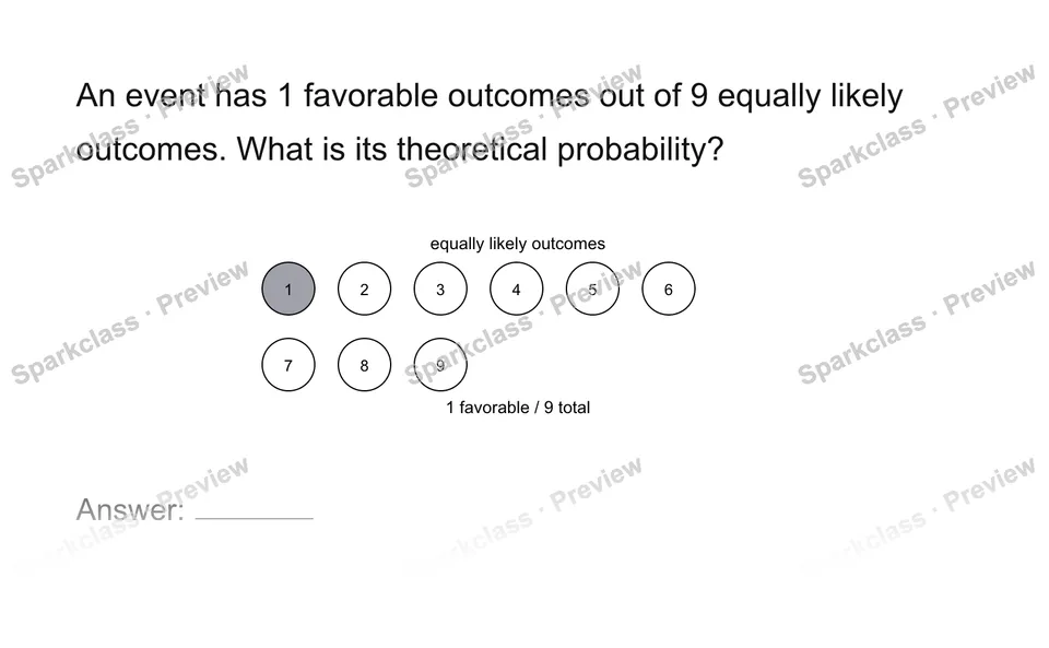 Find theoretical probability — Grade 7 problem preview
