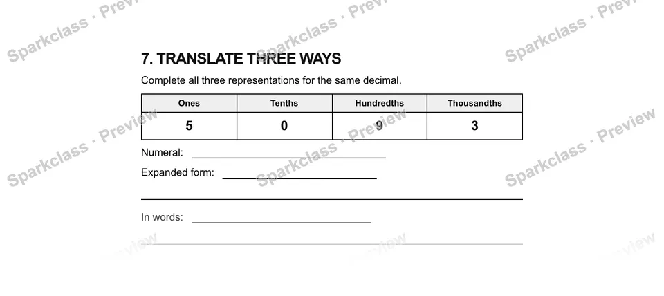 7.Translate three ways — Grade 5 problem preview