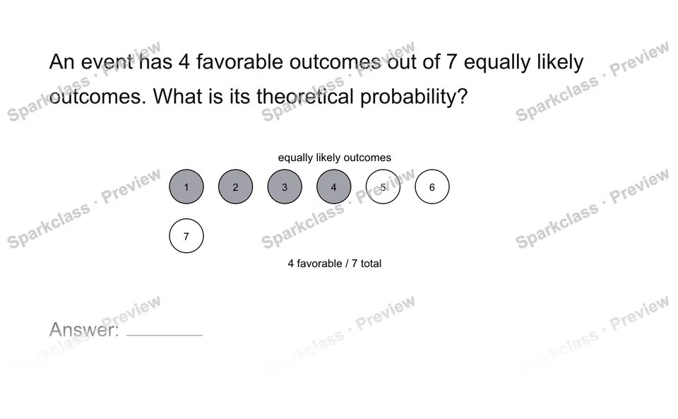 Find theoretical probability — Grade 7 problem preview