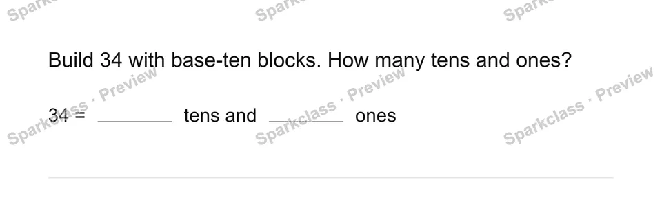 Build a two-digit number — Grade 1 problem preview