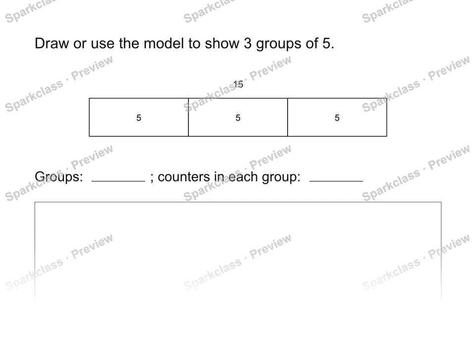 Model equal groups — Grade 3 problem preview